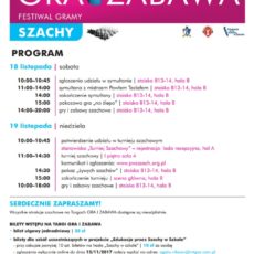 FESTIWAL GRAMY W SZACHY – Gdańsk 18 – 19.11.2017